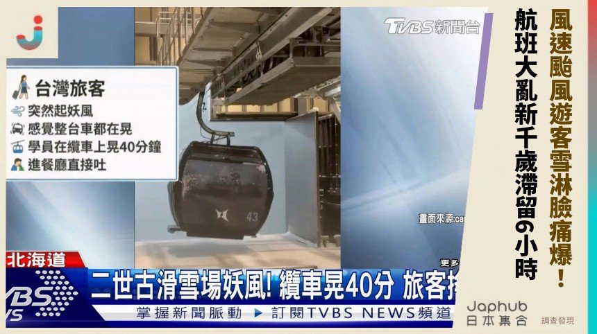 風速颱風遊客雪淋臉痛爆！ 航班大亂新千歲滯留6小時！