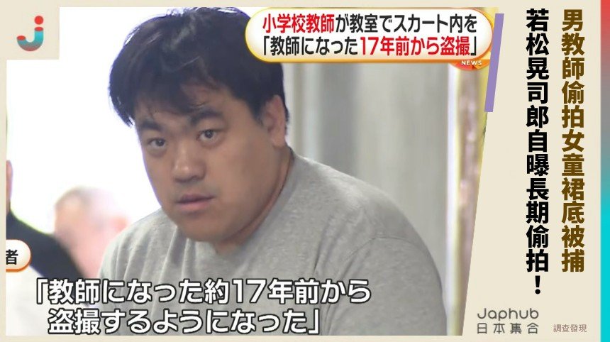 男教師偷拍女童裙底被捕！ 若松晃司郎自曝長期偷拍！